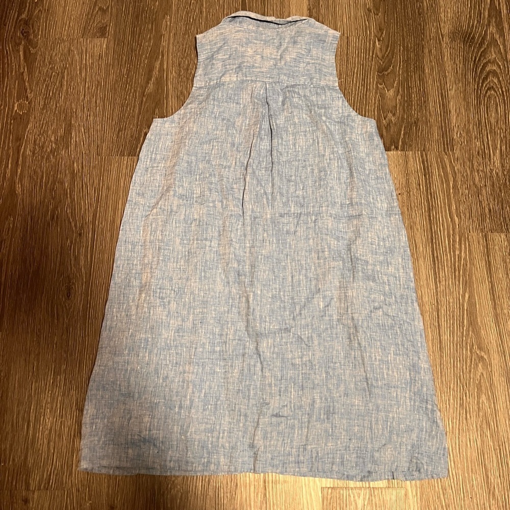 Sara Campbell Blue Sleeveless A-Line Dress with Mandarin Collar - Picture 10 of 10
